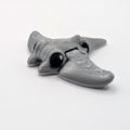 Grey manta ray Hatchling articulated 3D-printed fidget companion, three-quarter view