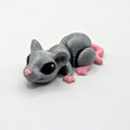 Grey mouse Hatchling articulated 3D-printed fidget companion on a white background