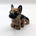Black and tan German Shepherd Hatchling articulated 3D-printed fidget companion